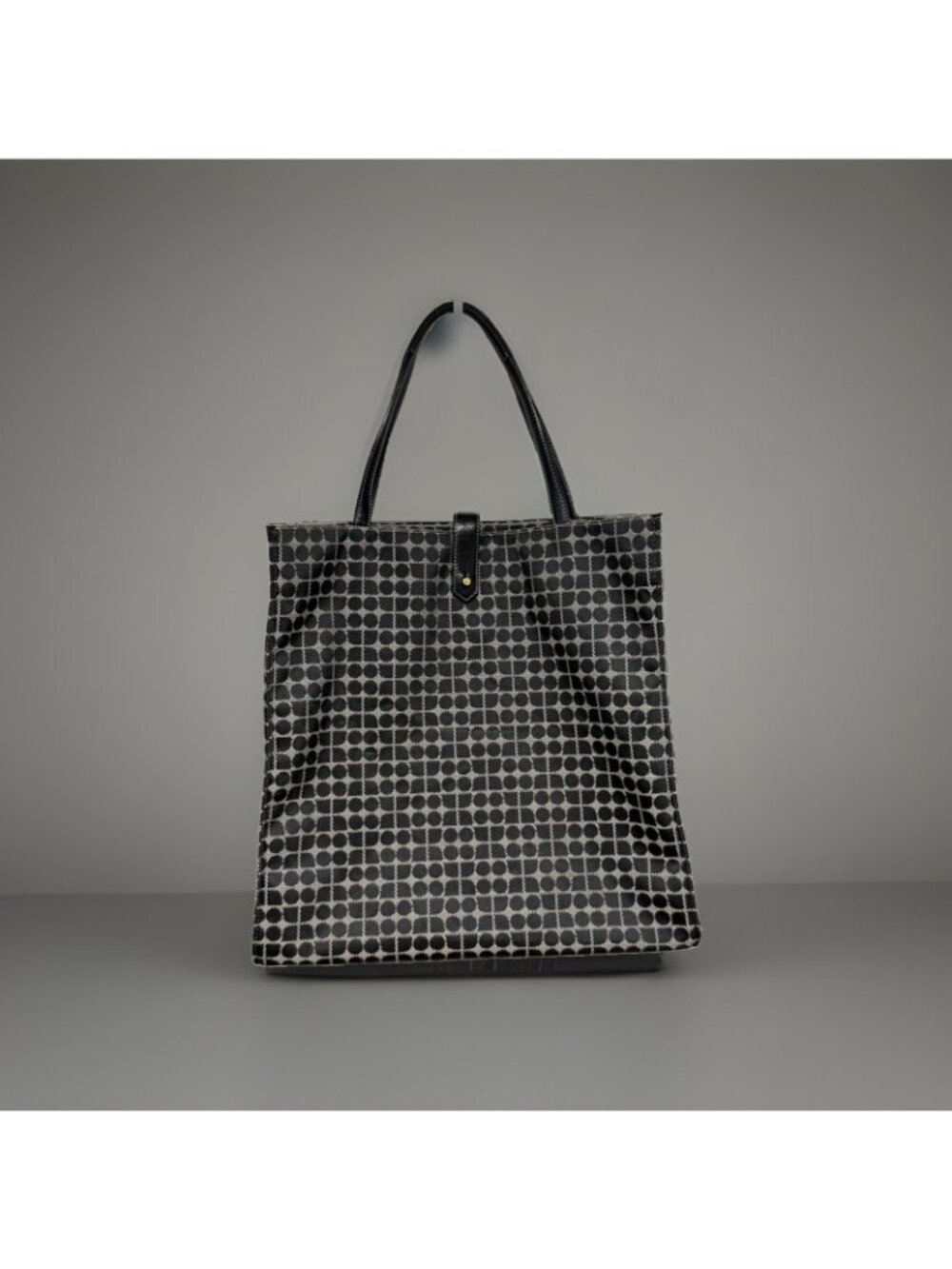 Kate Spade New York Black Beige Geometric Jacquard Classic Print Large Tote Bag - Picture 16 of 16